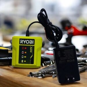 RYOBI 40V Slim LED Battery Charger. Power Tools.